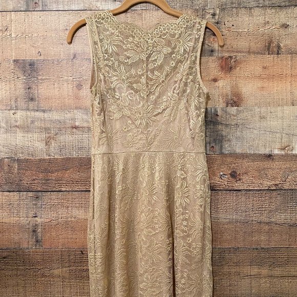 BCBG Max Azria Gold Lace Slip Dress Size 2- Stunning! NWT - Picture 7 of 13